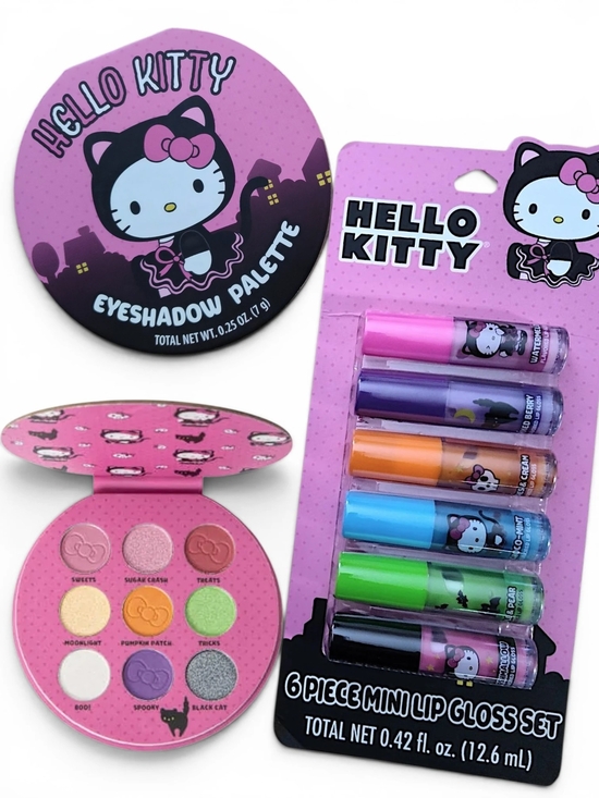 Hello Kitty Other - 🆕 Hello Kitty Mini Lip Gloss Dry Set & Eye Shadow Bundle